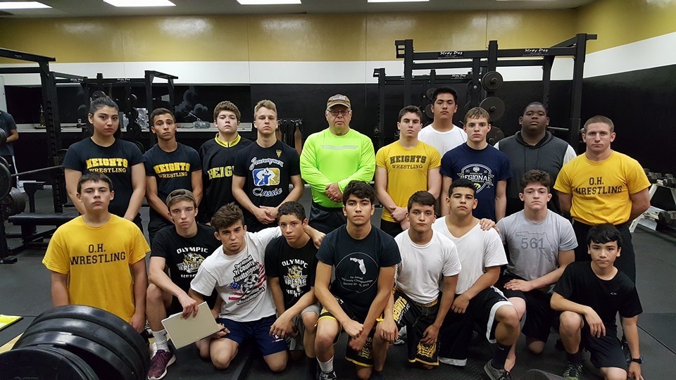With his Heights wrestling team